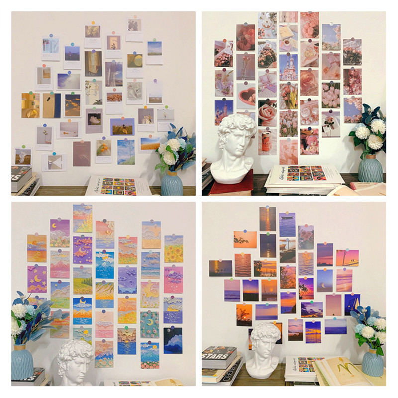 Photography Background - 30 Pezzi Adesivi Artistici Romantici, Cartoline