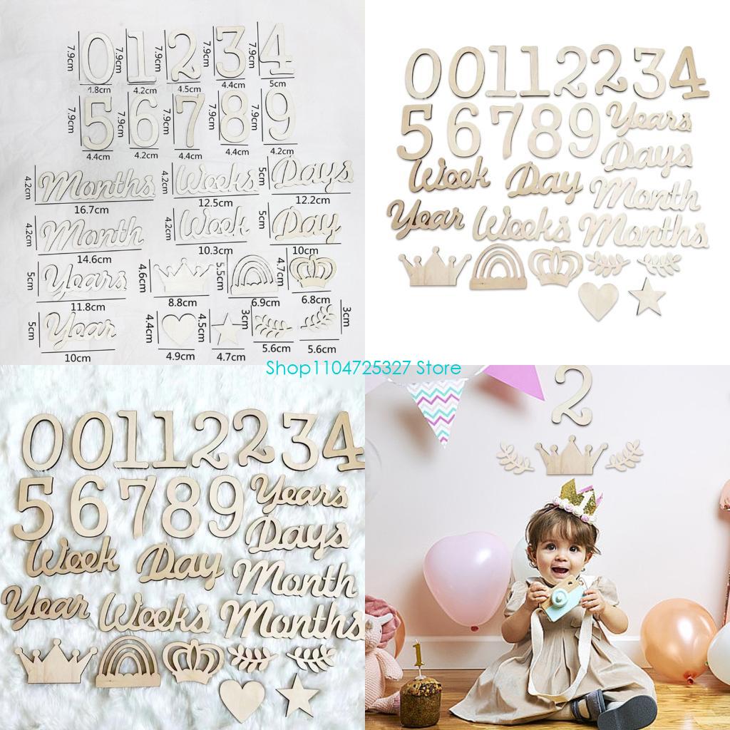 Photography Word - D8KF Mlestones Wooden Marker per infantili