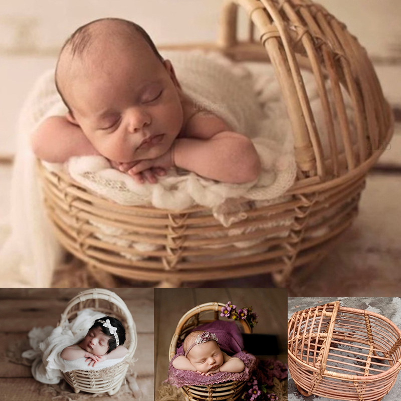 Photography Background - Puntelli per fotografia neonato Rattan contenitore