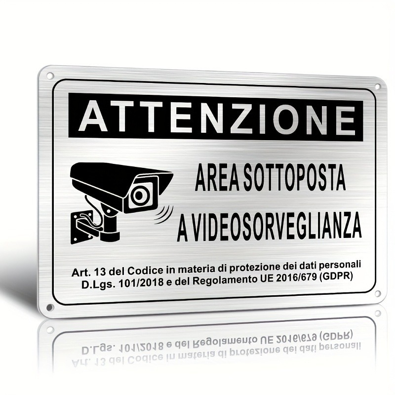 Photography Videography - Segnale di Sicurezza Italiano 20X30cm –