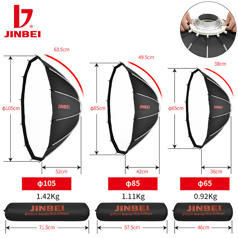 JINBEI 65 Softbox Parabolico a - Photography Studio recensione e prezzo