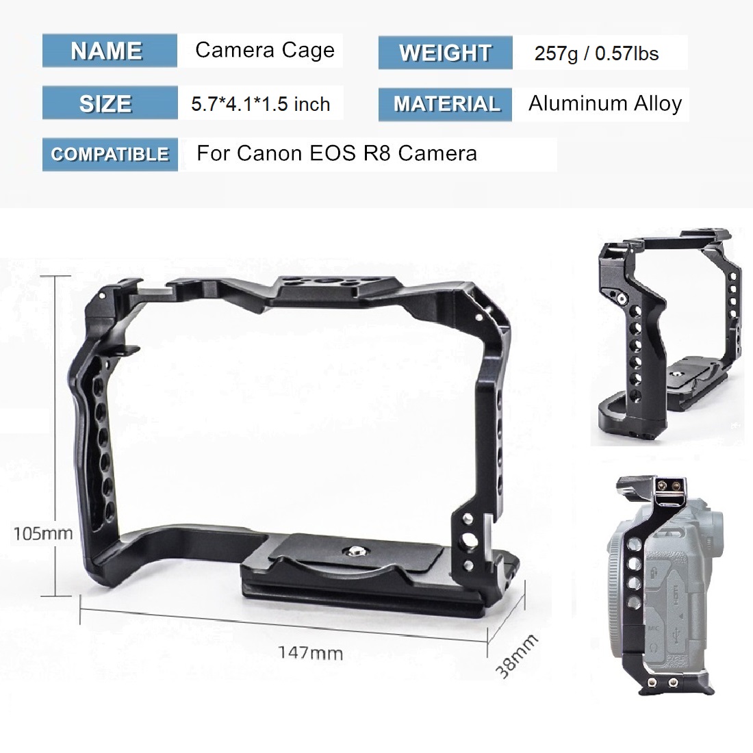 Gabbia per fotocamera con tela - Camera Cold Shoe recensione e prezzo