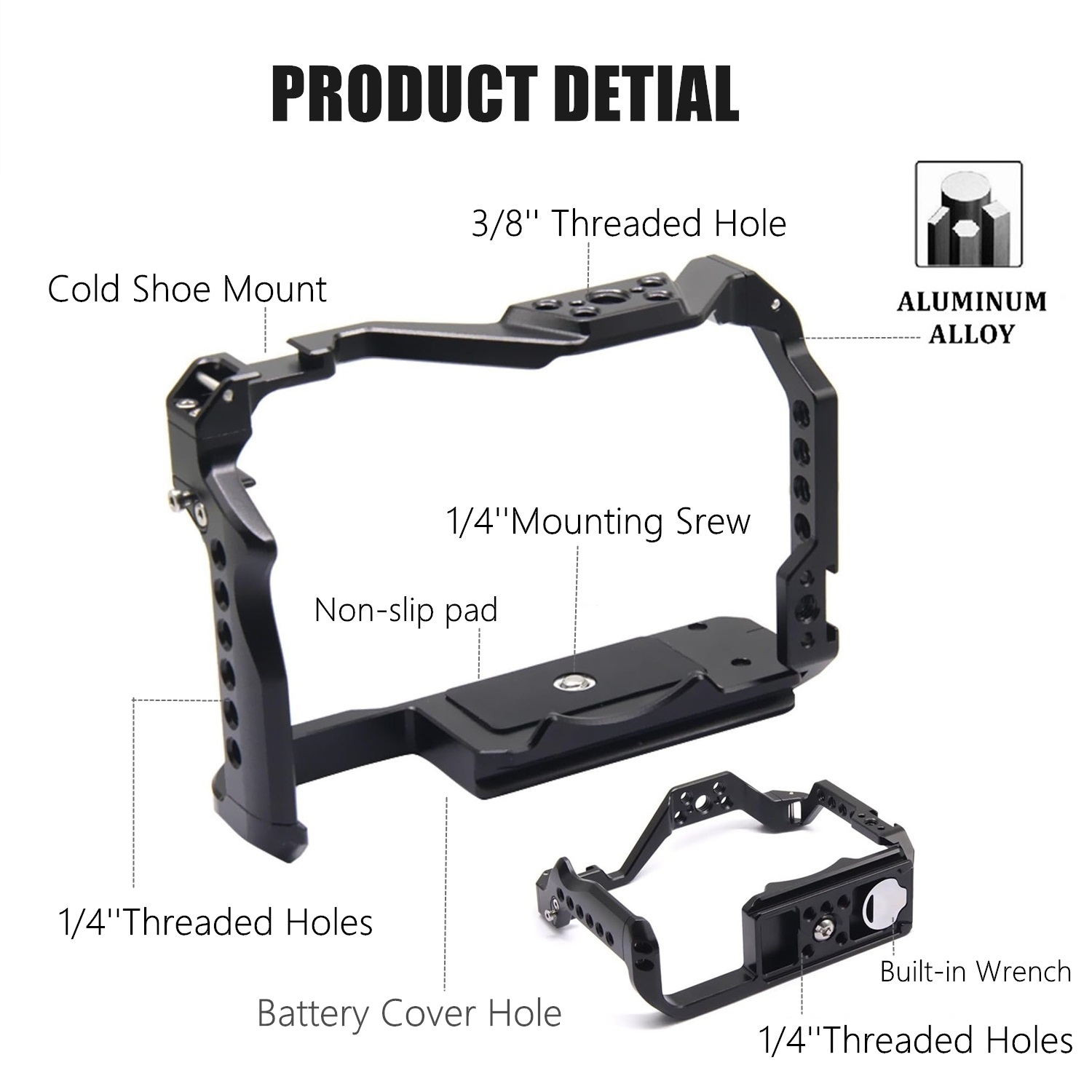 Gabbia per fotocamera con tela - Camera Cold Shoe recensione e prezzo